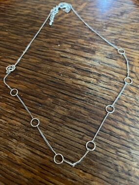 Avon Silver-Tone Open Circle Link Necklace